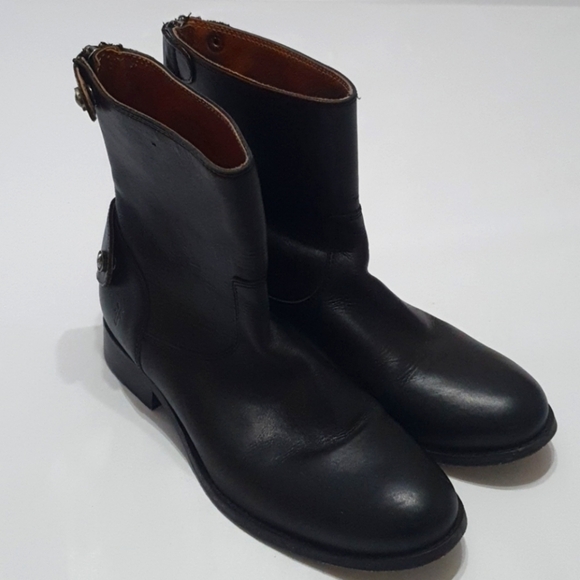 FRYE Jackie Zip Short Leather Ankle Boots - Picture 1 of 11